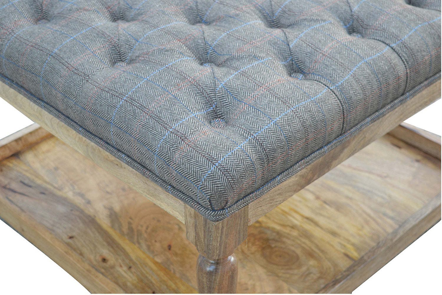 Artisan - Multi Tweed Footstool with Shelf