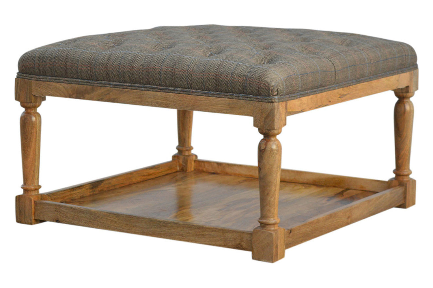 Artisan - Multi Tweed Footstool with Shelf