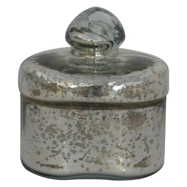 Artisan - Vintage Styled Small Jar in Silver, Glass
