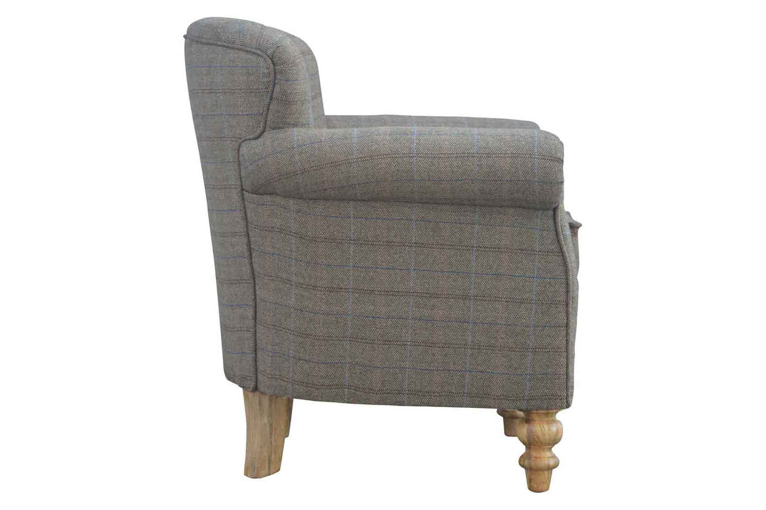Artisan - Multi Tweed Armchair with Turned Feet