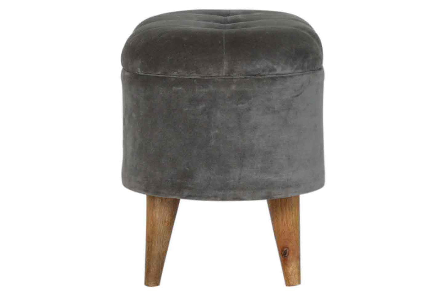 Artisan - Velvet Storage Footstool in Oblong Gray