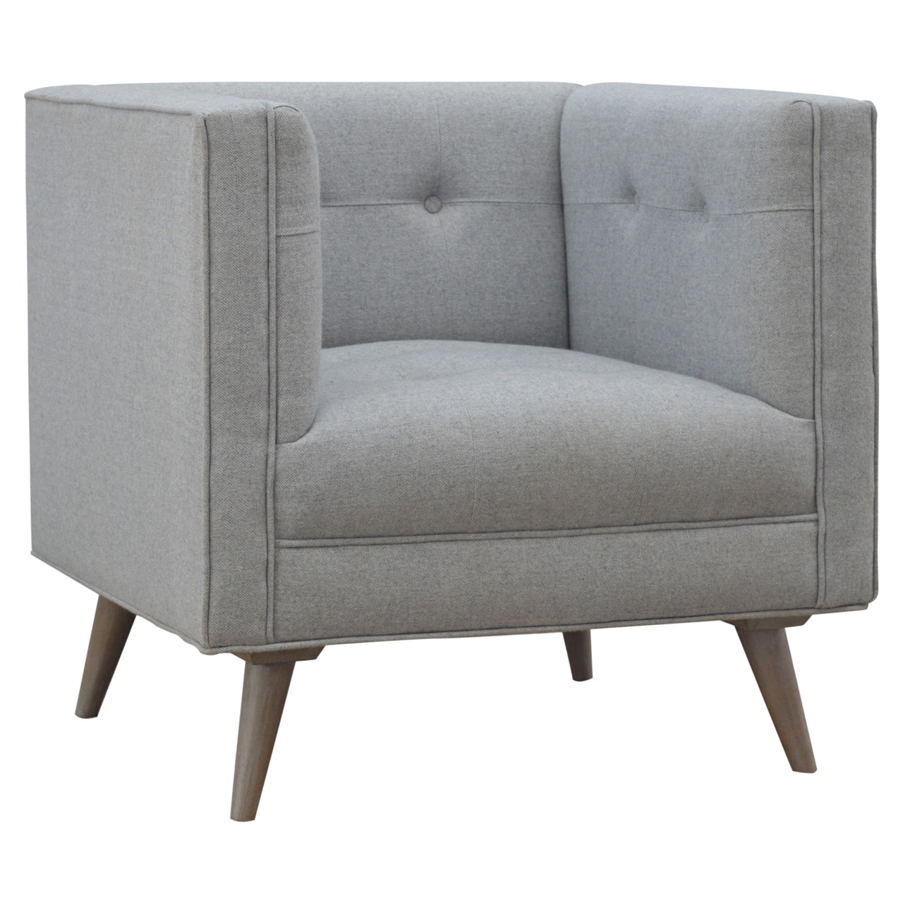Artisan - Armchair in Gray, Tweed