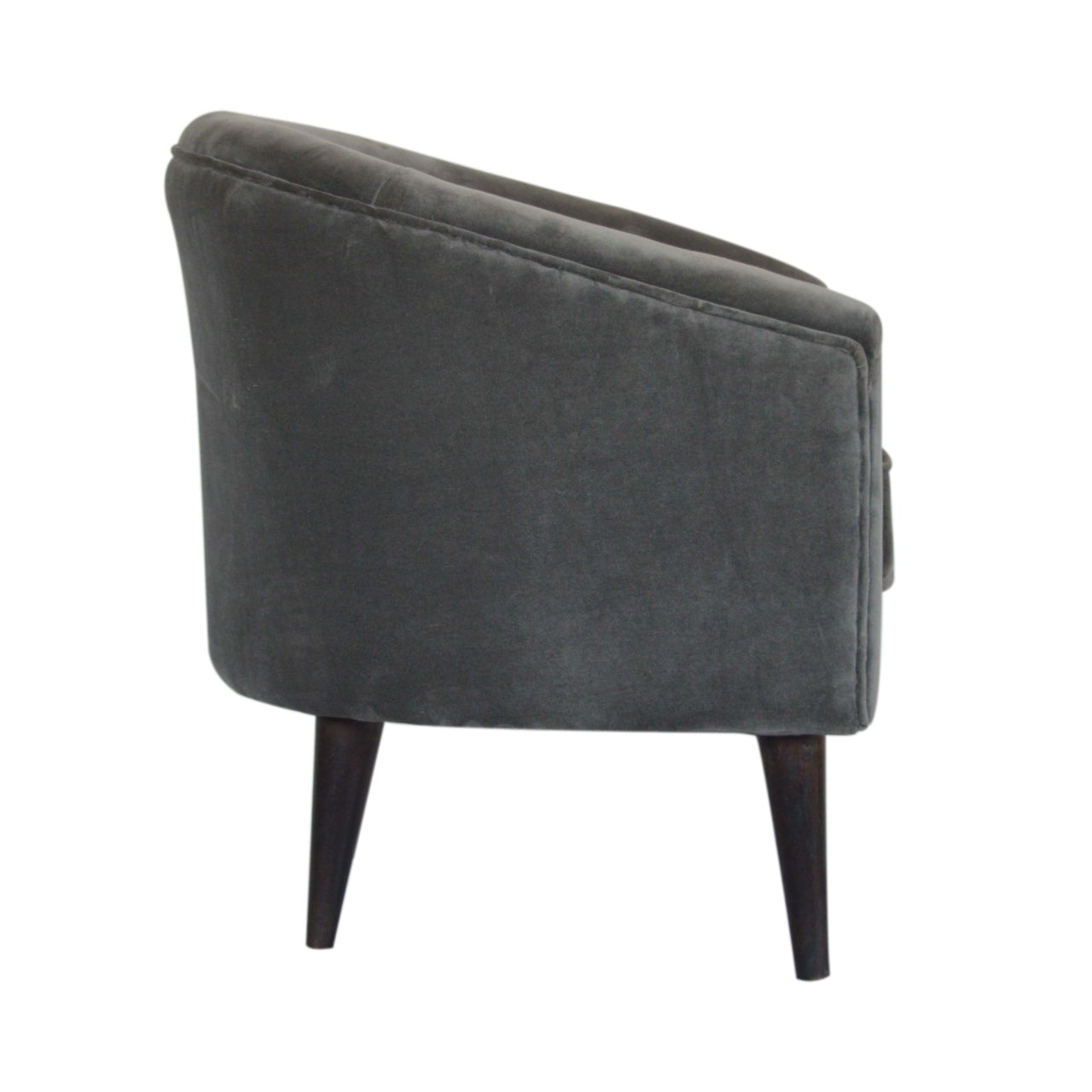 Artisan - Nordic Style Armchair in Gray, Velvet