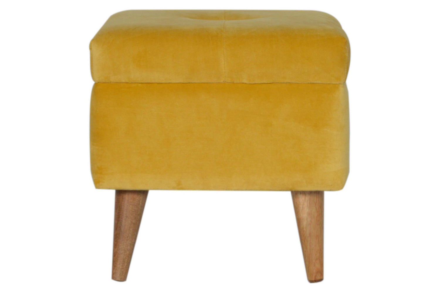 Artisan - Velvet Storage Footstool in Mustard