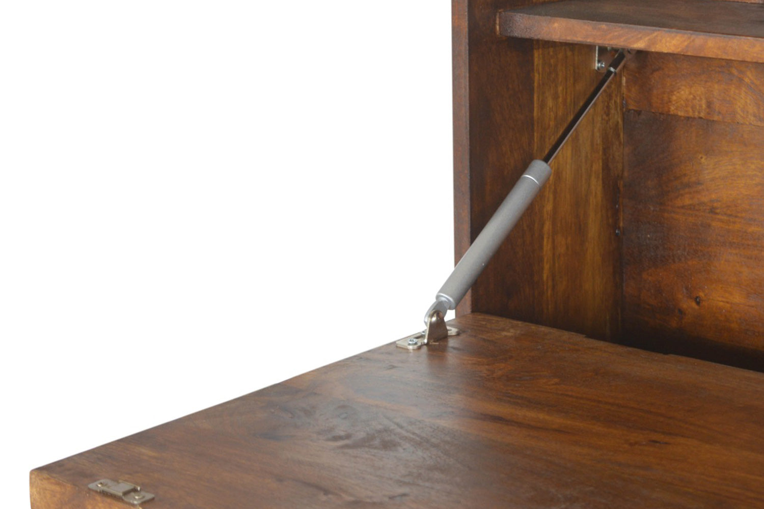 Artisan - Geometric Brass Inlay Flip Down Writing Desk