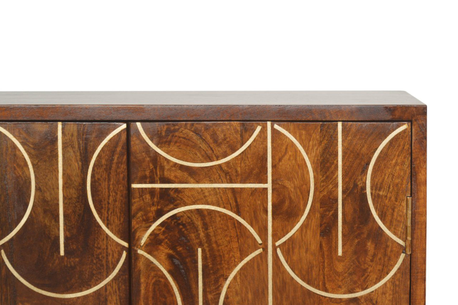Artisan - Gold Inlay Abstract Cabinet in Chestnut