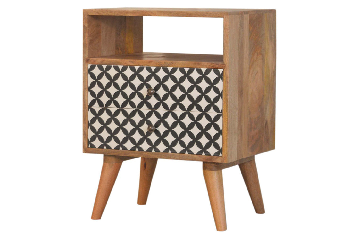 Artisan - Diamond Screen Printed Bedside with Open Slot