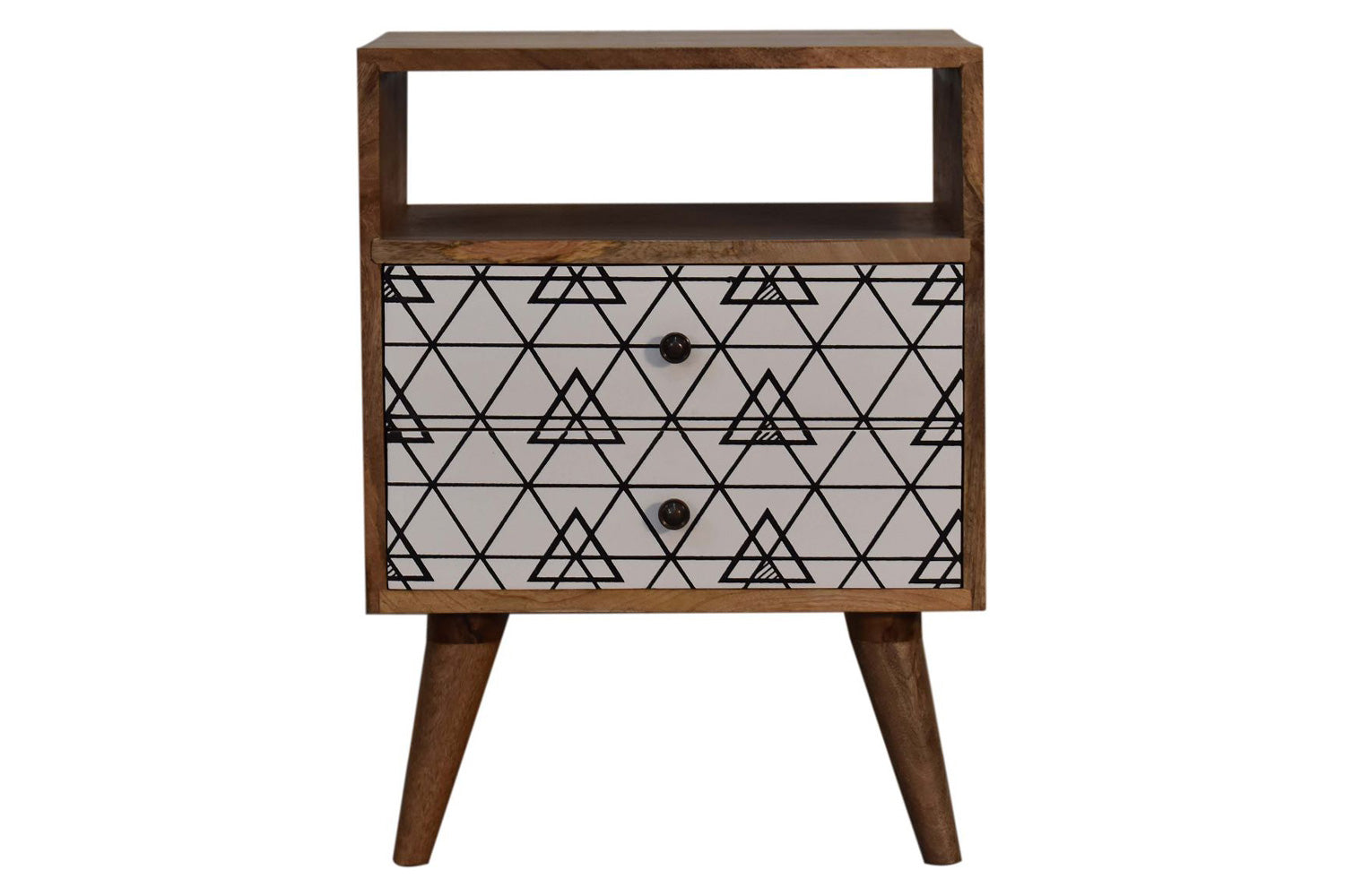 Artisan - Triangle Printed Bedside with Open Slot