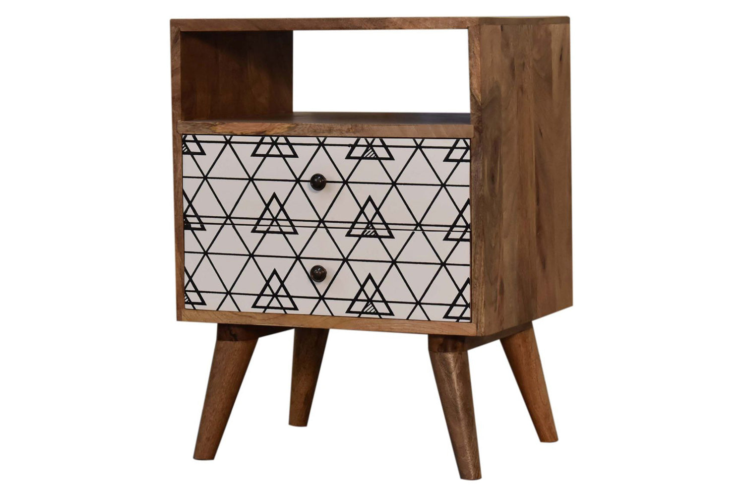 Artisan - Triangle Printed Bedside with Open Slot