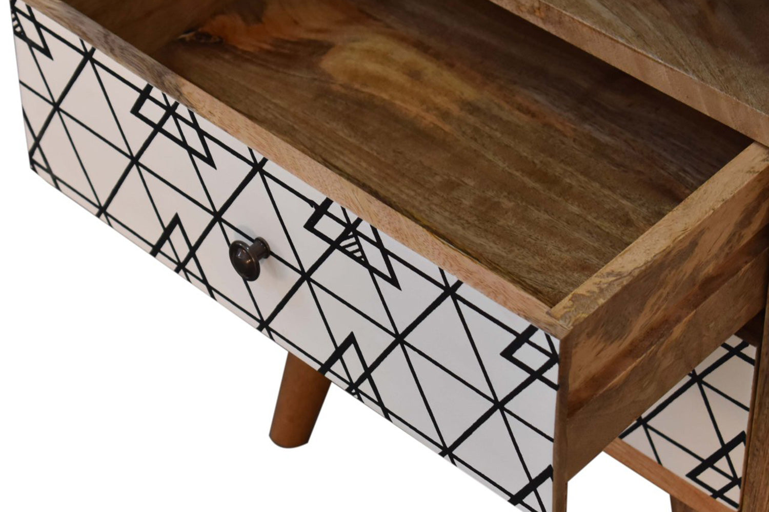 Artisan - Triangle Printed Bedside with Open Slot