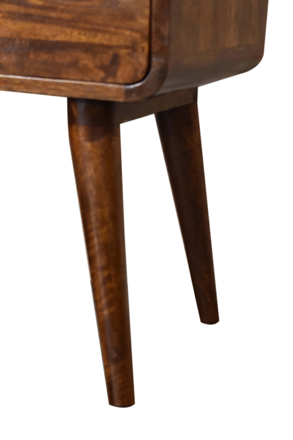Artisan - Curved Bedside with Cable Access in Chestnut