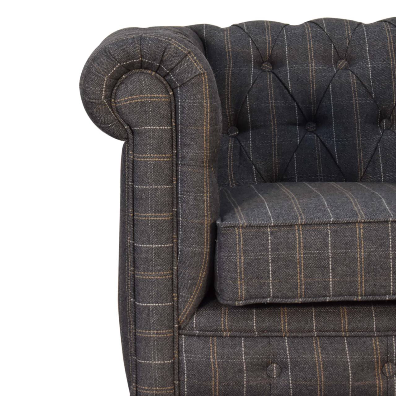 Artisan - Chesterfield Armchair in Pewter, Tweed