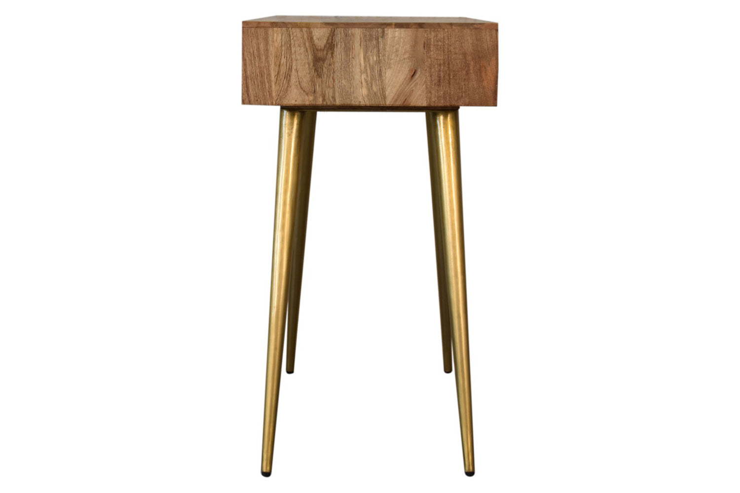 Artisan - Inlay Writing Desk with Cable Access in Sleek Cement Brass