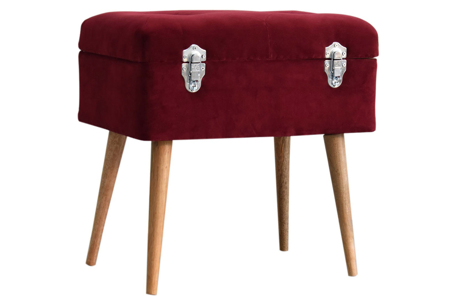 Artisan - Wine Velvet Lid-up Footstool