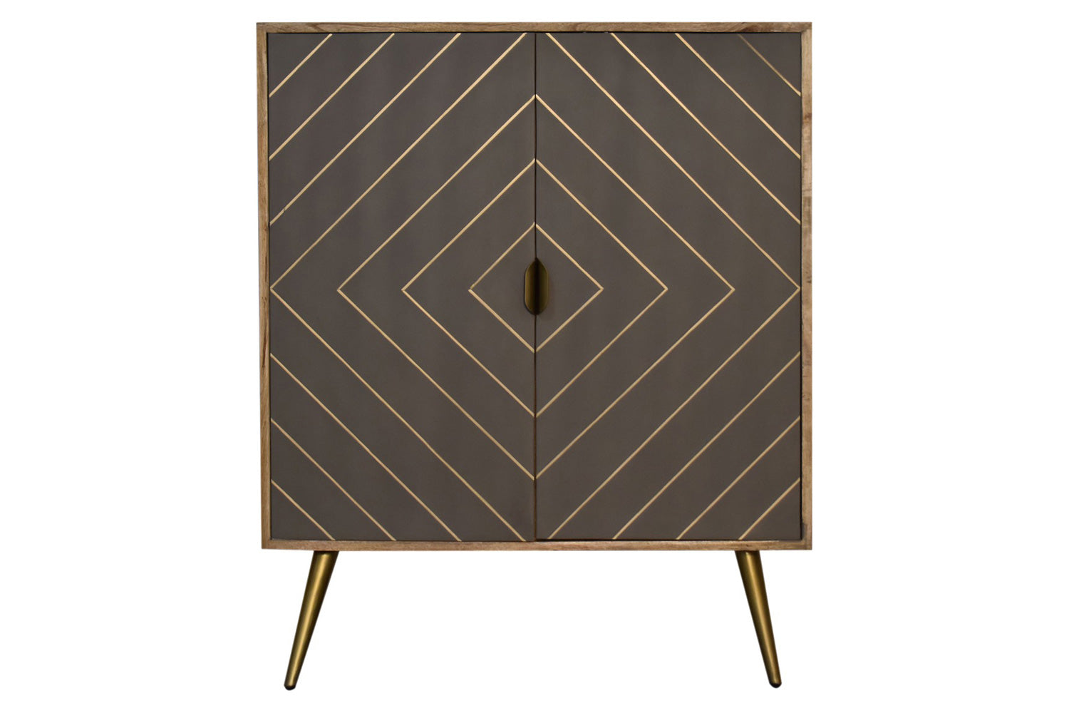 Artisan - Inlay Cabinet in Sleek Cement Brass