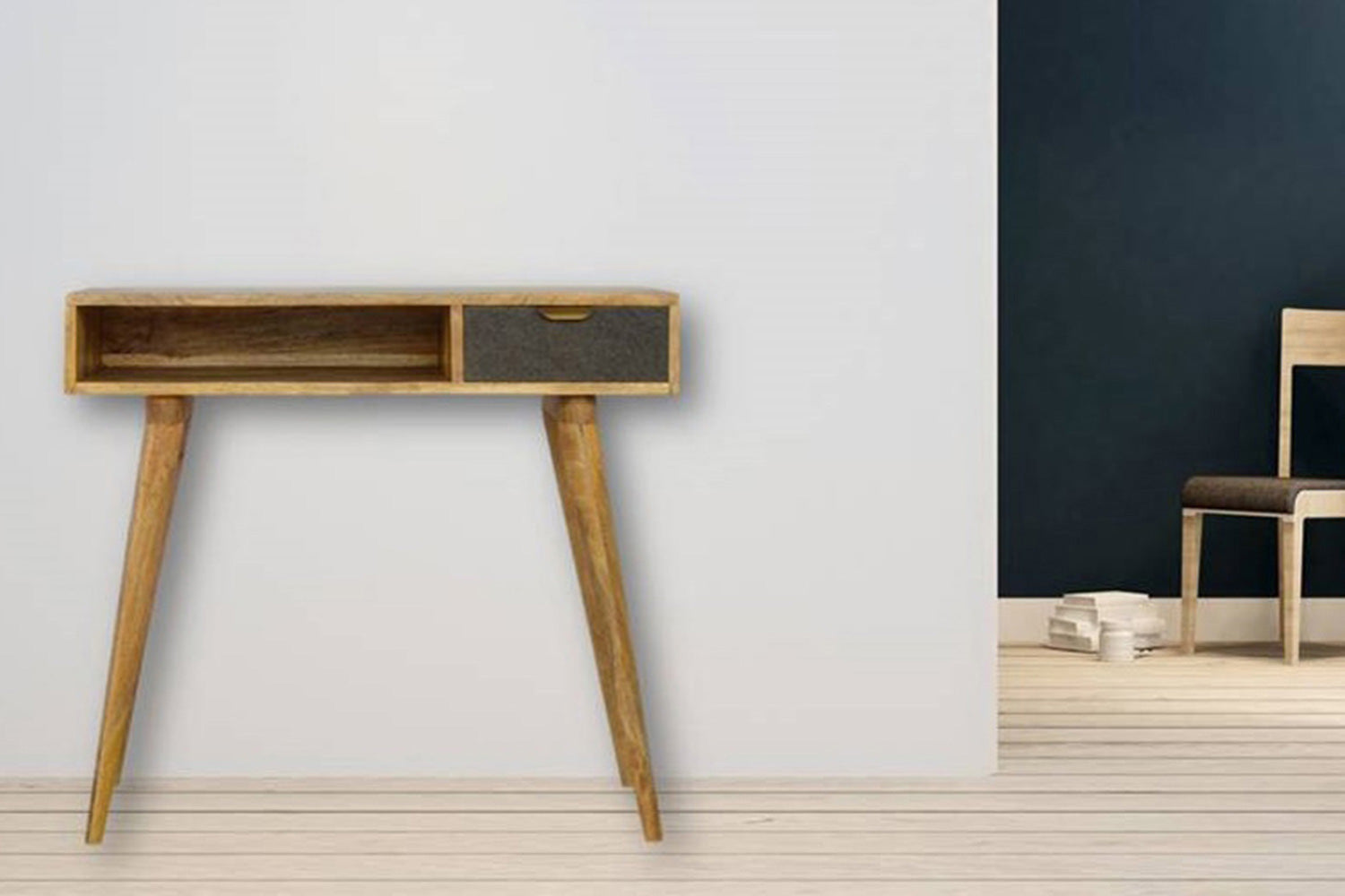Artisan - Gray Tweed Writing Desk