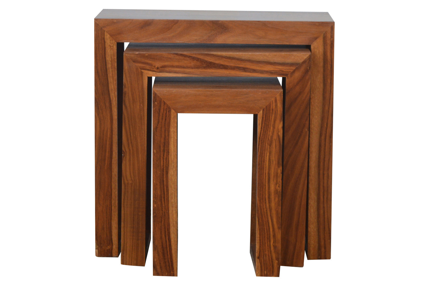 Artisan - Sheesham Wood Set of 3 Cubed Nesting Tables