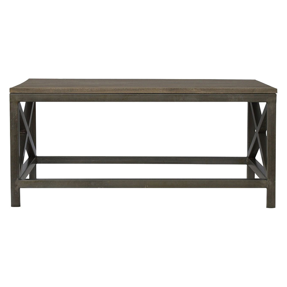 Artisan - Industrial Cross Metal Oatmeal Coffee Table