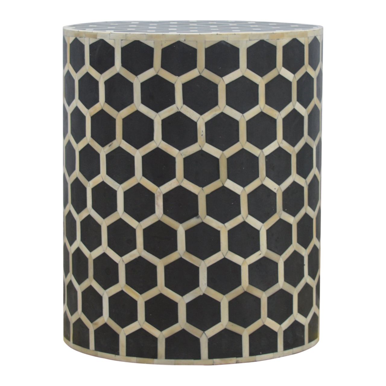 Artisan - Cylindrical Bone Inlay Footstool