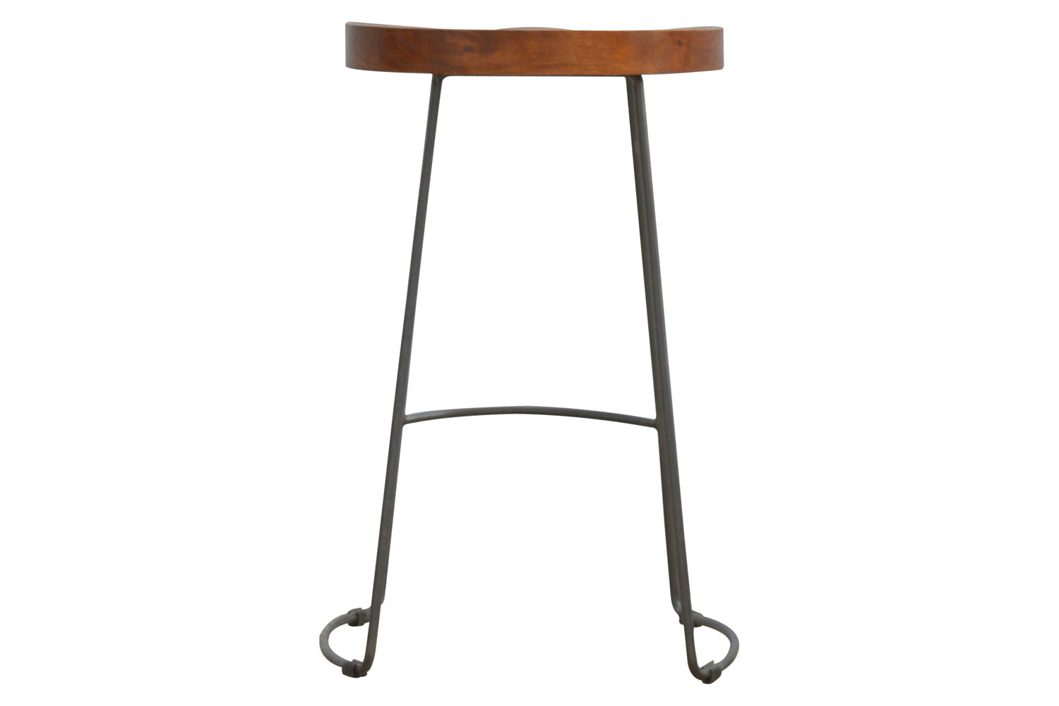 Artisan - Industrial Bar Stool with Chunky Wood Seat