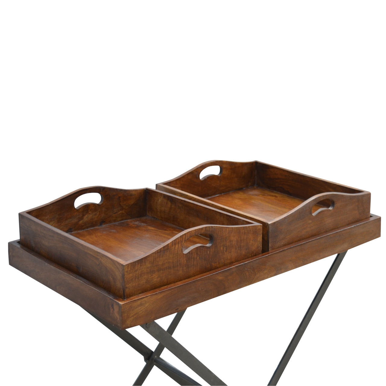 Artisan - Industrial Butler Tray in Chestnut, Metal