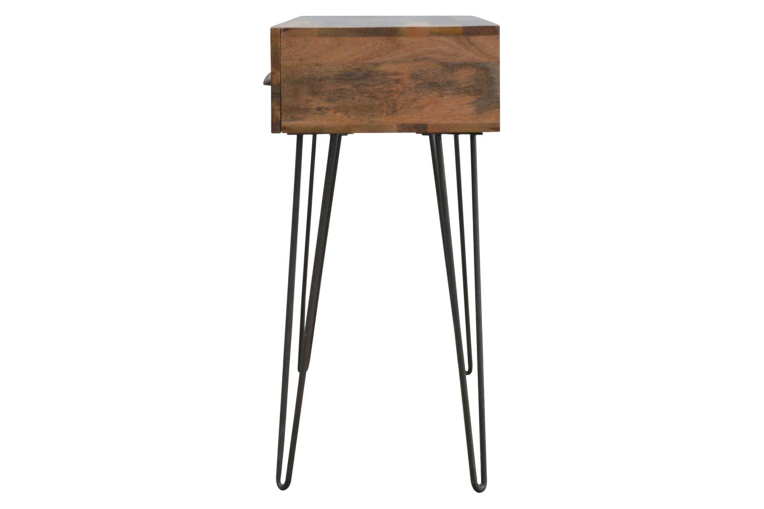 Artisan - Solid Wood 2 Drawers Console Table with Iron Base