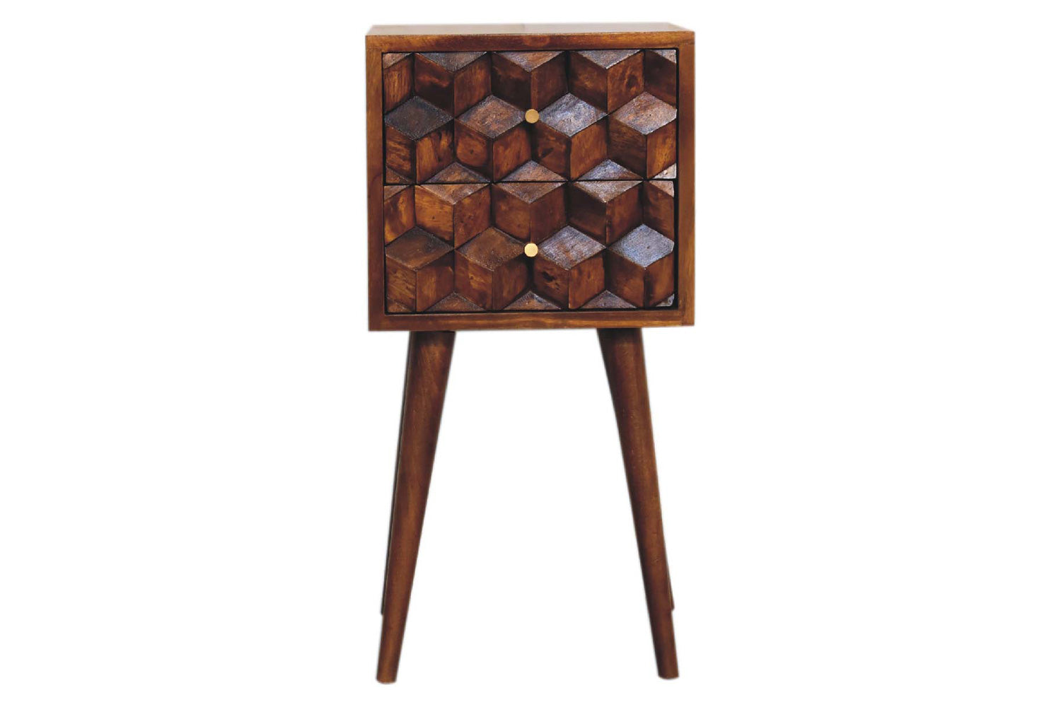 Artisan - Cube Carved Mini Bedside