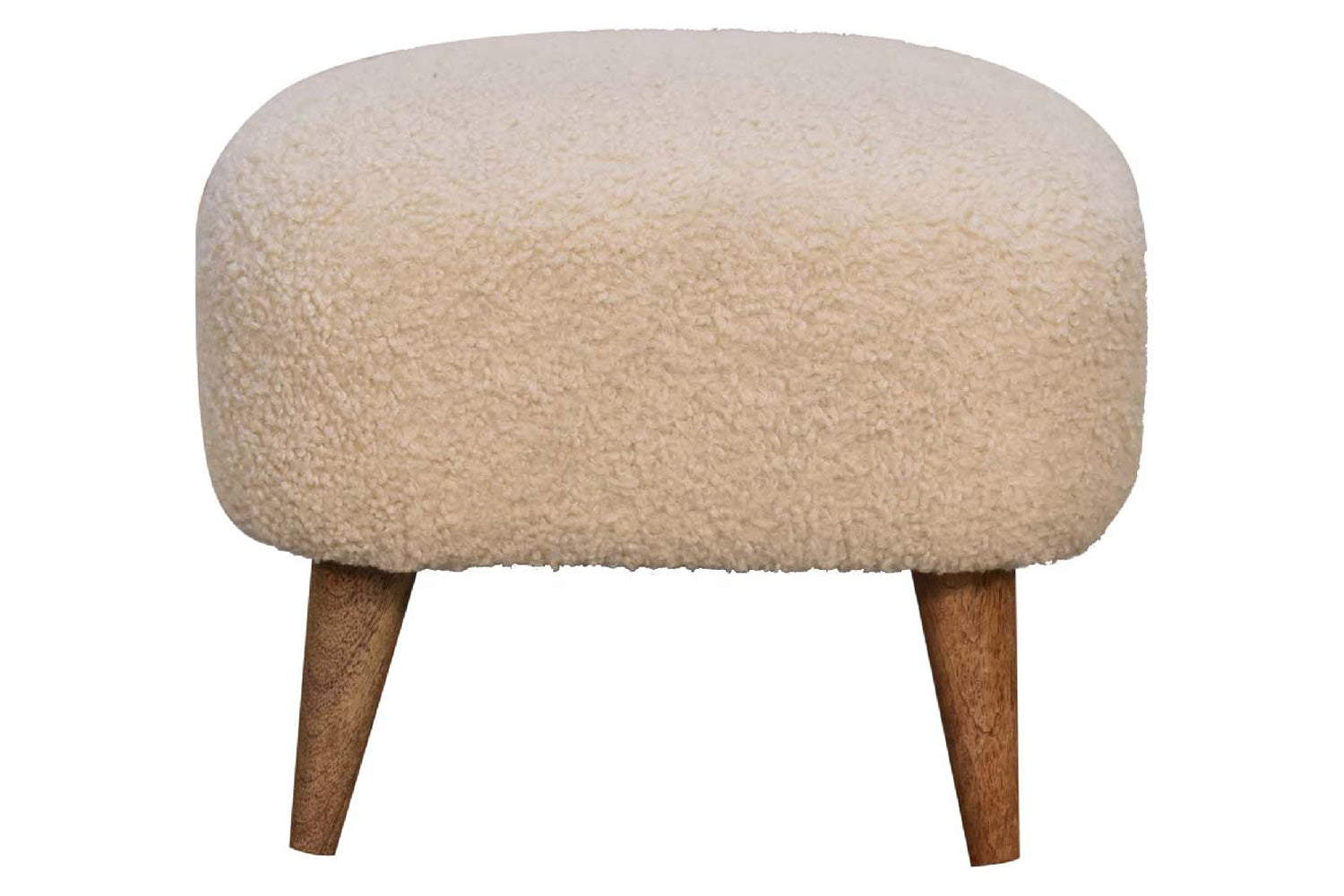Artisan - Square Footstool in Cream, Boucle