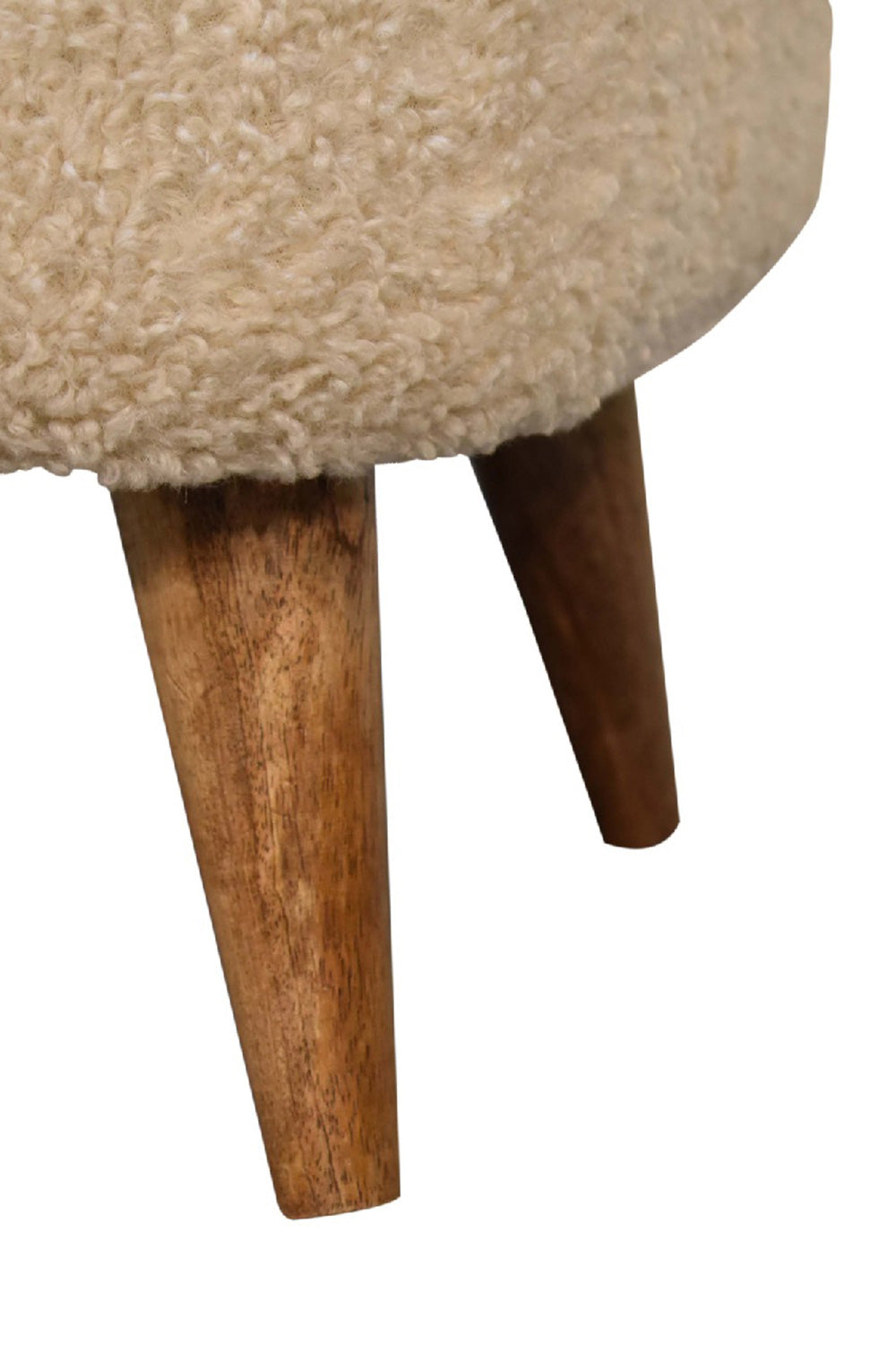 Artisan - Square Footstool in Cream, Boucle
