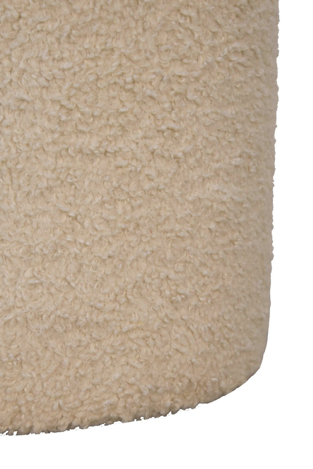 Artisan - Round Footstool in Cream, Boucle