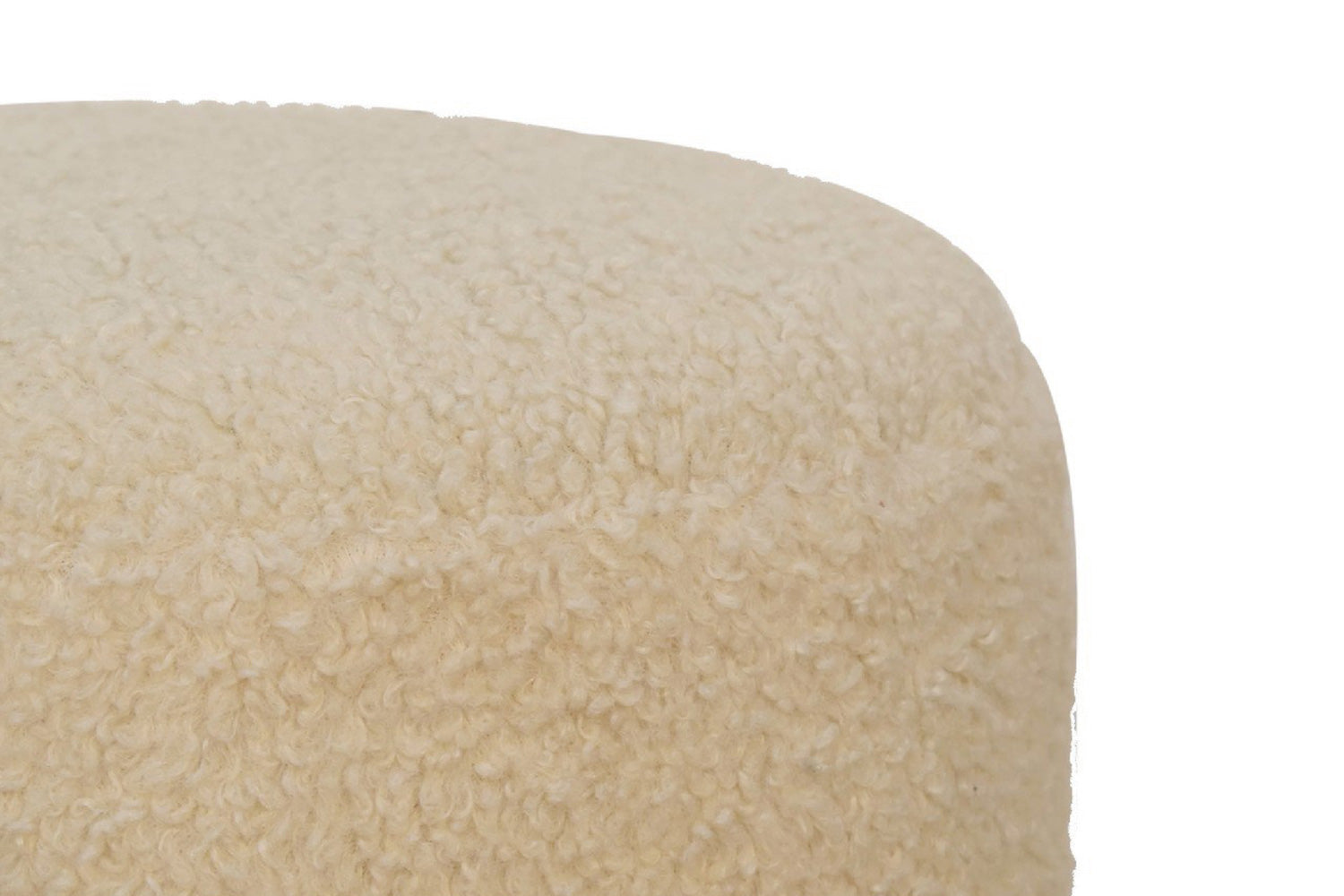 Artisan - Round Footstool in Cream, Boucle