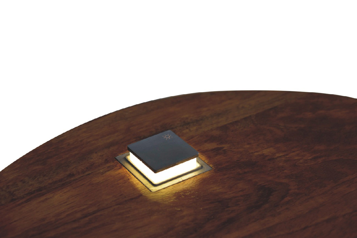 Artisan - Single Rounded Bedside Table with Reading Light in Chestnut