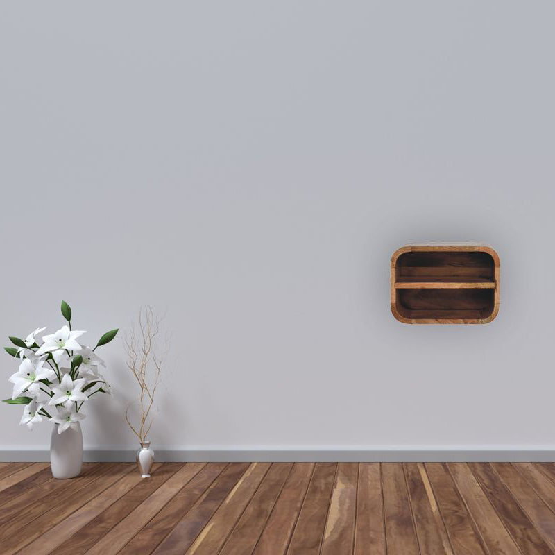 Artisan - Oak-Ish Floating Open Curve Nightstand