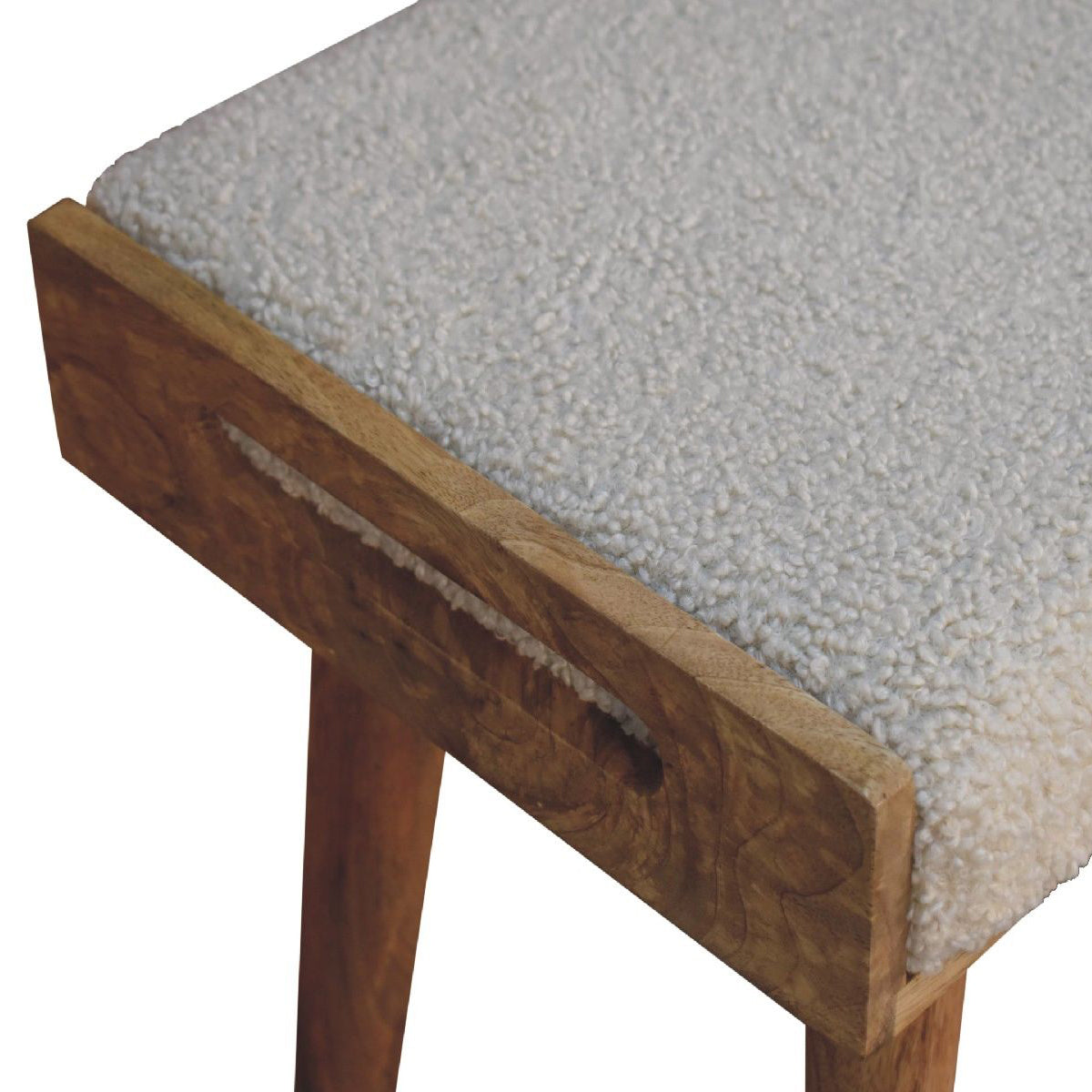 Artisan - Boucle Cream Tray Style Footstool
