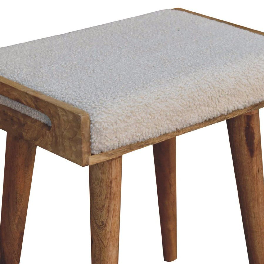 Artisan - Boucle Cream Tray Style Footstool