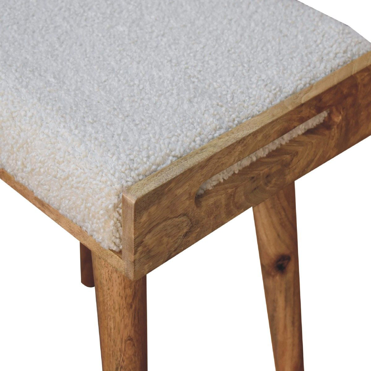 Artisan - Boucle Cream Tray Style Footstool