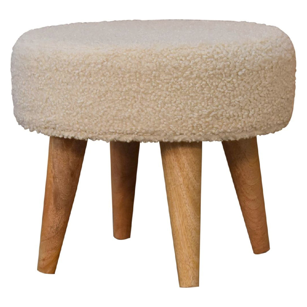 Artisan - Cream Boucle Petite Footstool