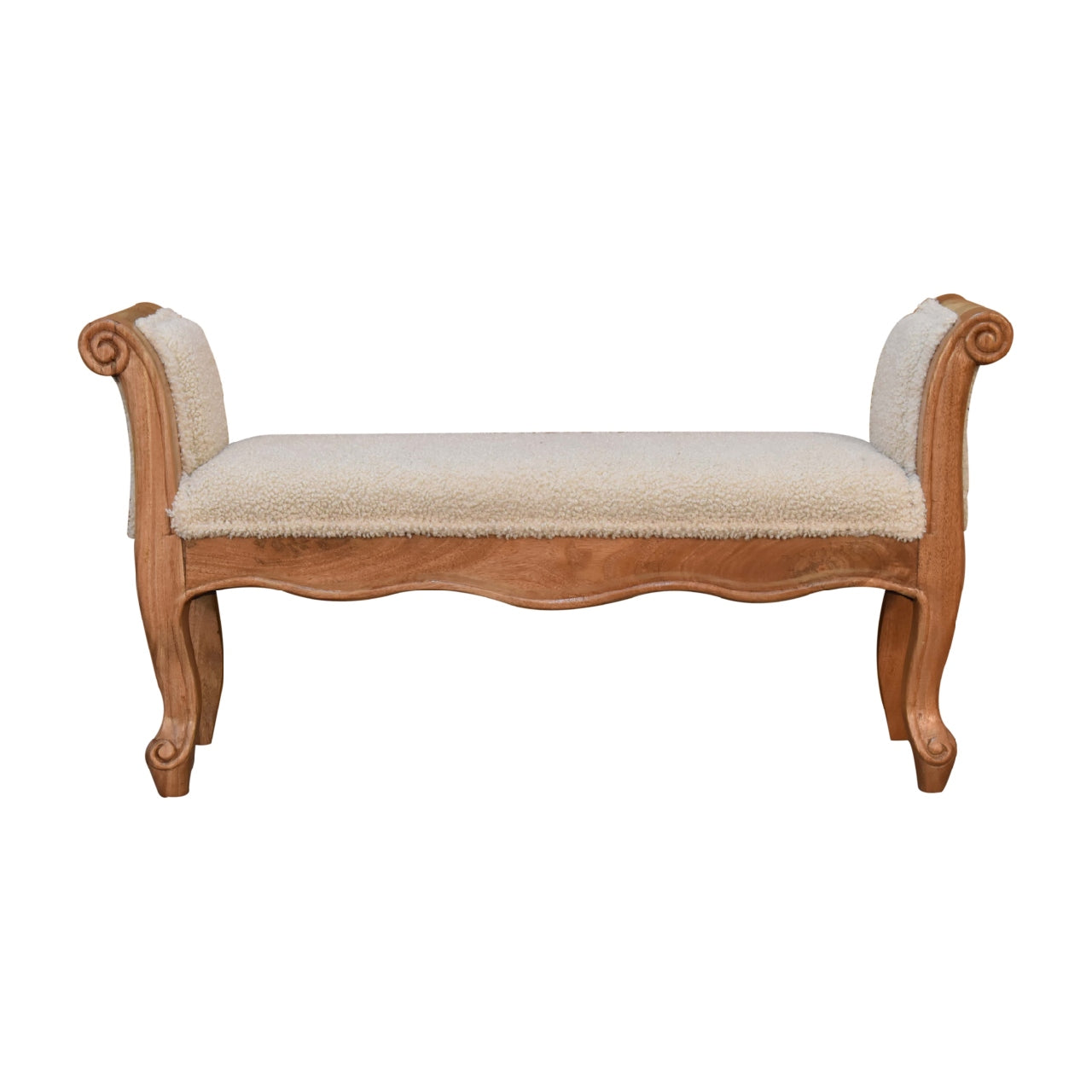 Artisan - French Style Bench in Cream, Boucle