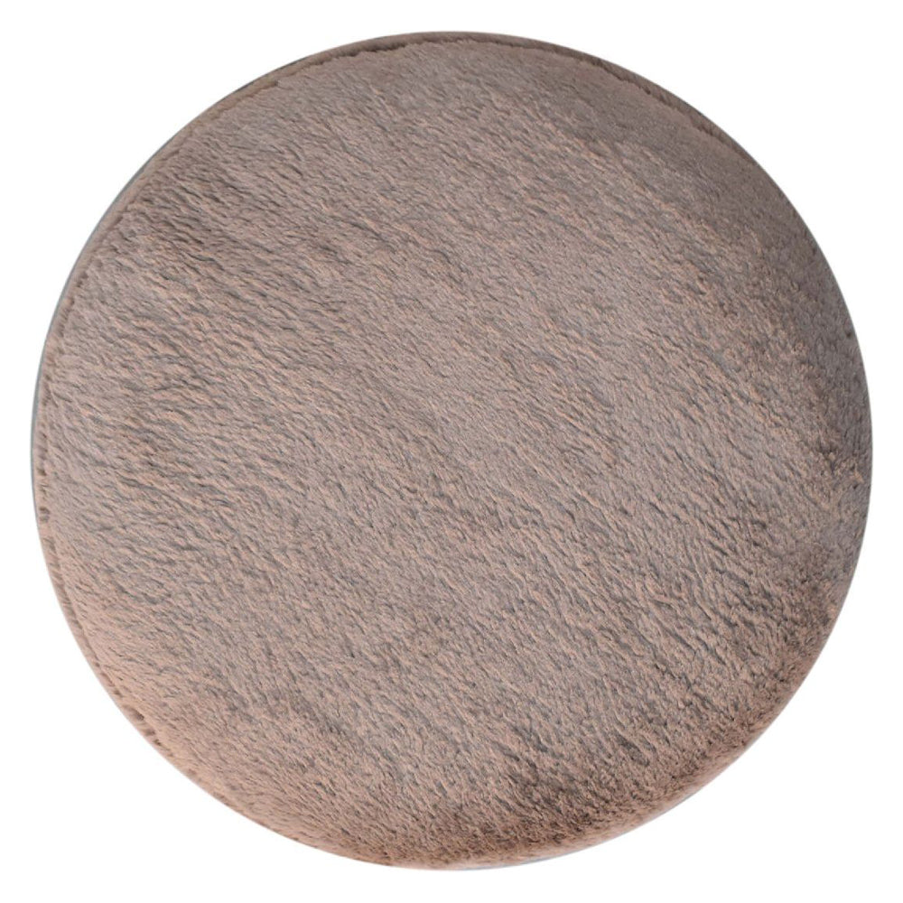 Artisan - Mocha Faux Fur Round Ball Footstool