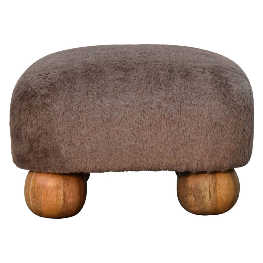 Artisan - Mocha Faux Fur Nordic Footstool