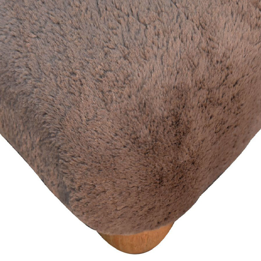 Artisan - Mocha Faux Fur Nordic Footstool