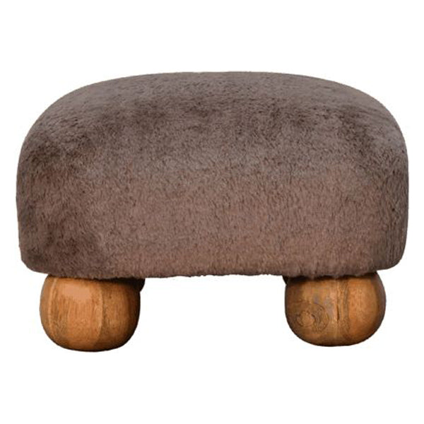Artisan - Mocha Faux Fur Nordic Footstool