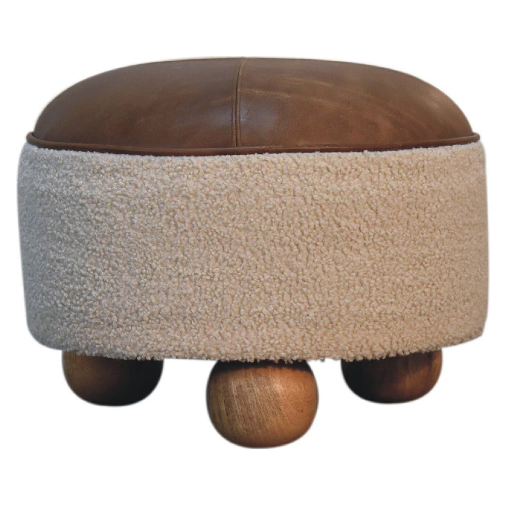 Artisan - Cream Boucle Buffalo Footstool