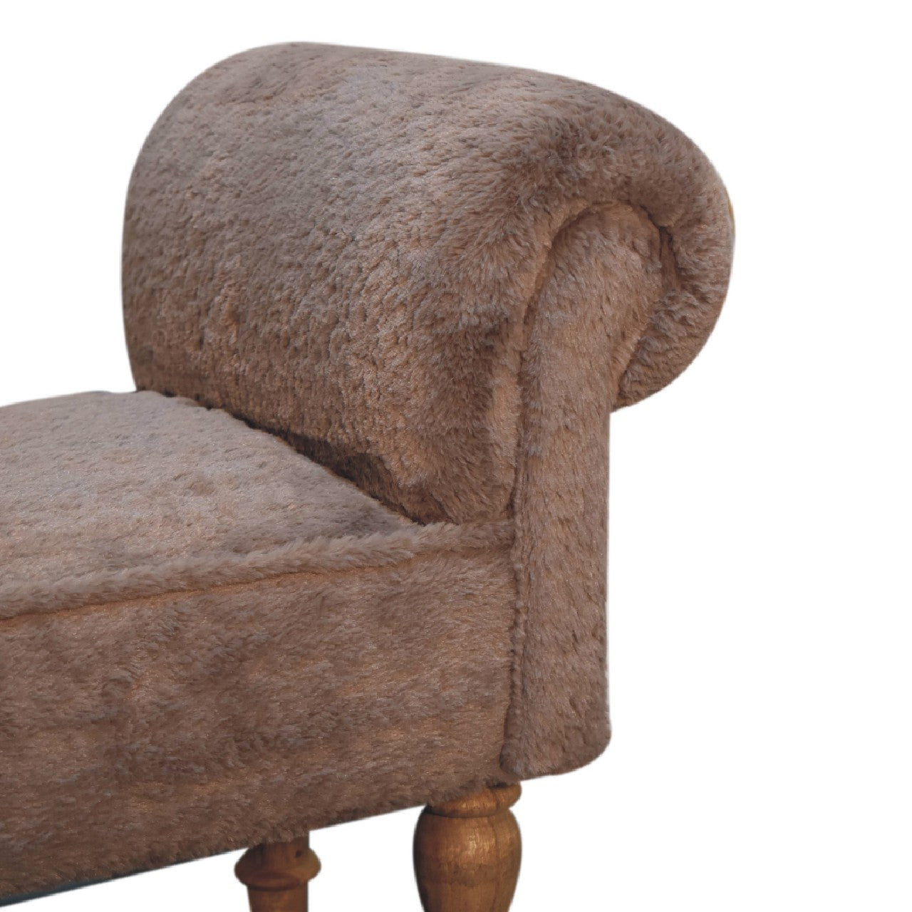 Artisan - Bedroom Bench in Mocha, Faux Fur