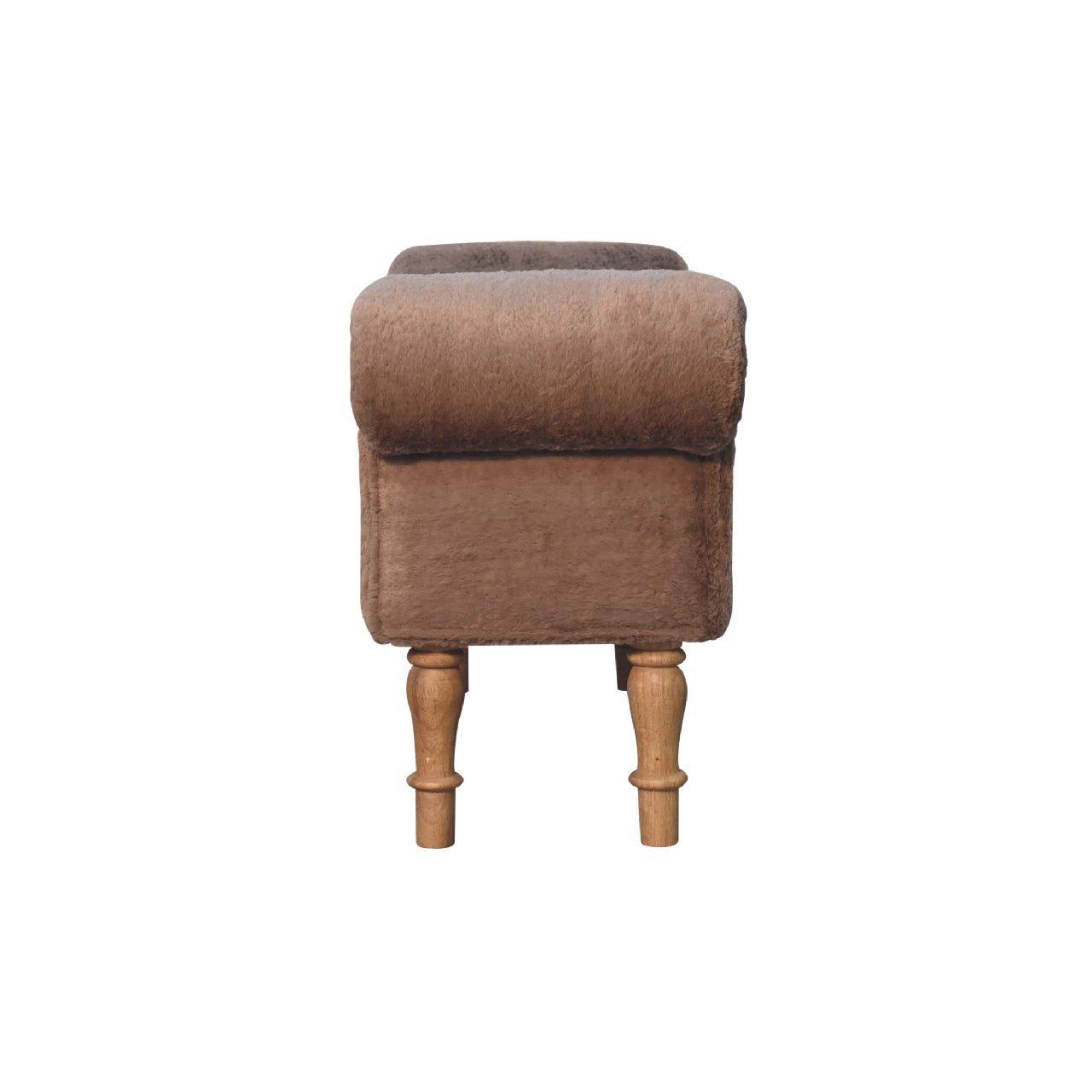 Artisan - Bedroom Bench in Mocha, Faux Fur
