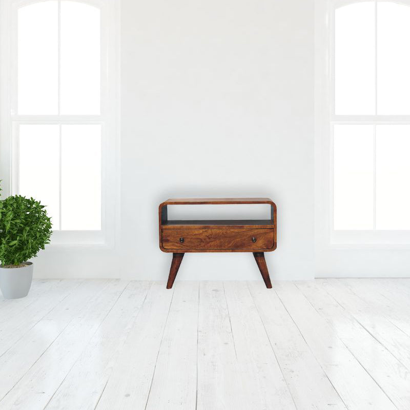 Artisan - Mini Chestnut Curved Media Unit
