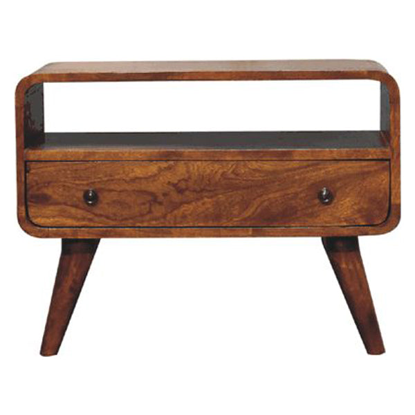 Artisan - Mini Chestnut Curved Media Unit