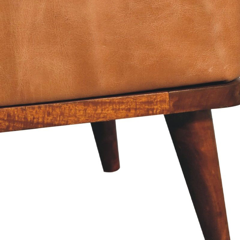 Artisan - Tan Buffalo Leather Tan Footstool