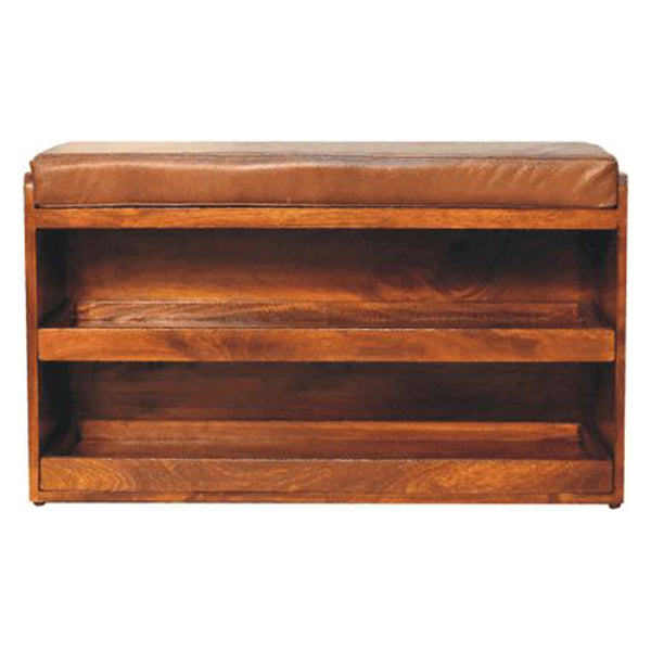 Artisan - Buffalo Hide Pull Out Shoe Storage Bench