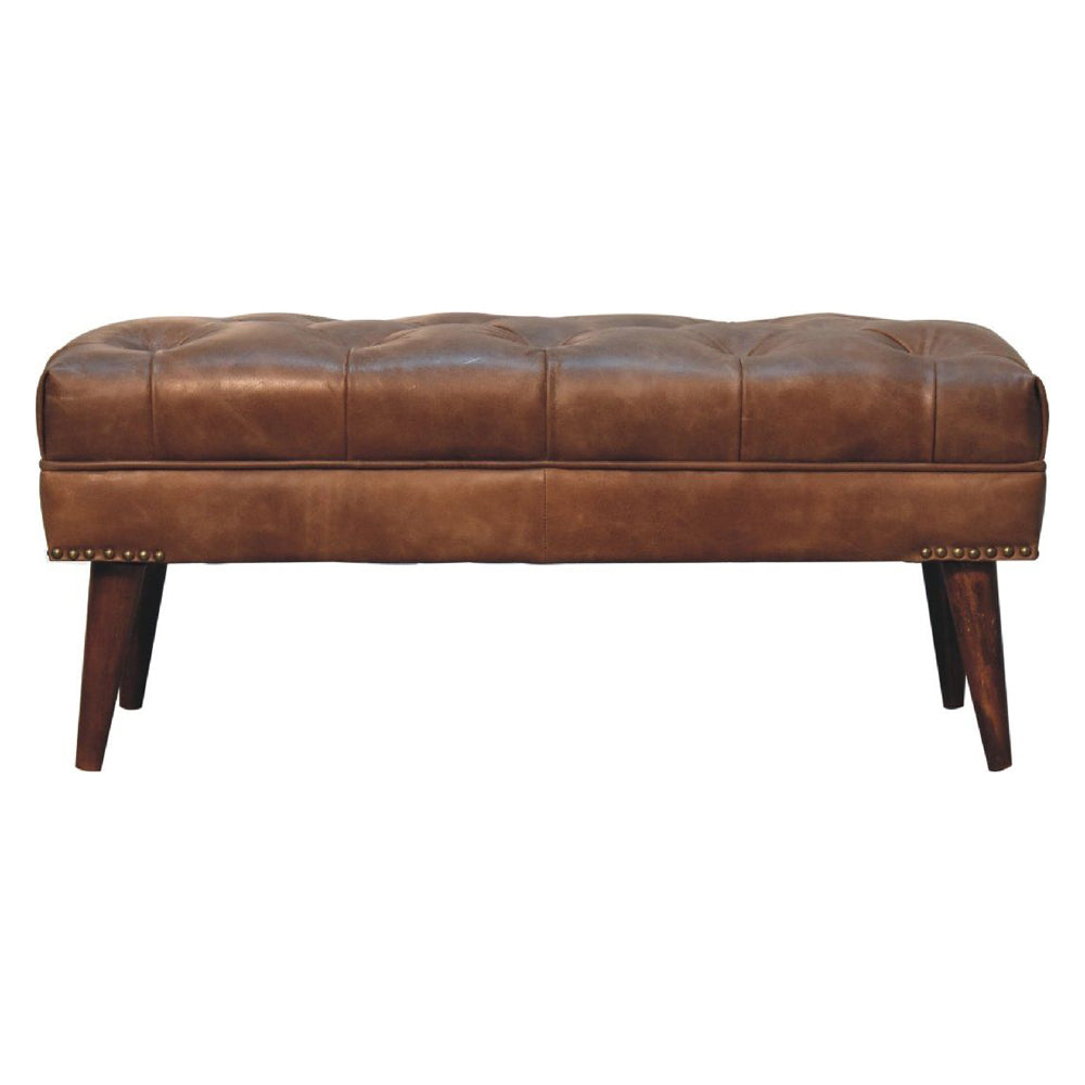 Artisan - Harbour Brown Leather Bench